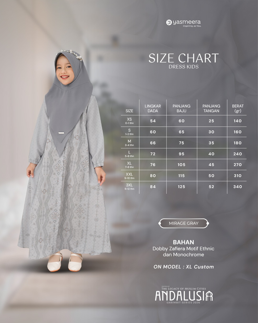 SARIMBIT 2026 ANDALUSIA SERIES WARNA MIRAGE GRAY