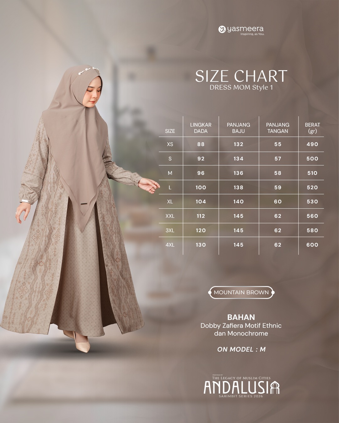 SARIMBIT 2026 ANDALUSIA SERIES WARNA MOUNTAIN BROWN