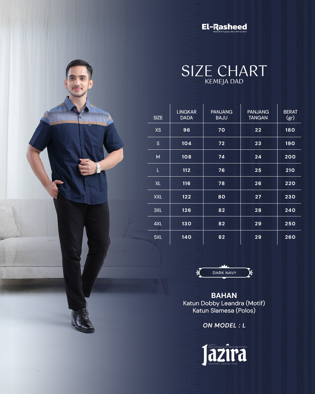SARIMBIT 2026 JAZIRA SERIES WARNA DARK NAVY
