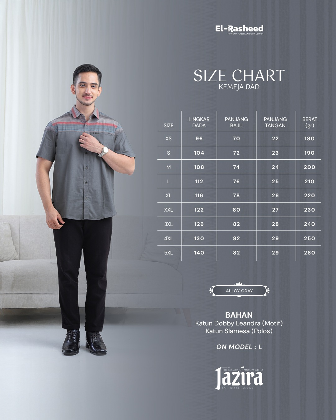 SARIMBIT 2026 JAZIRA SERIES WARNA ALLOY GRAY
