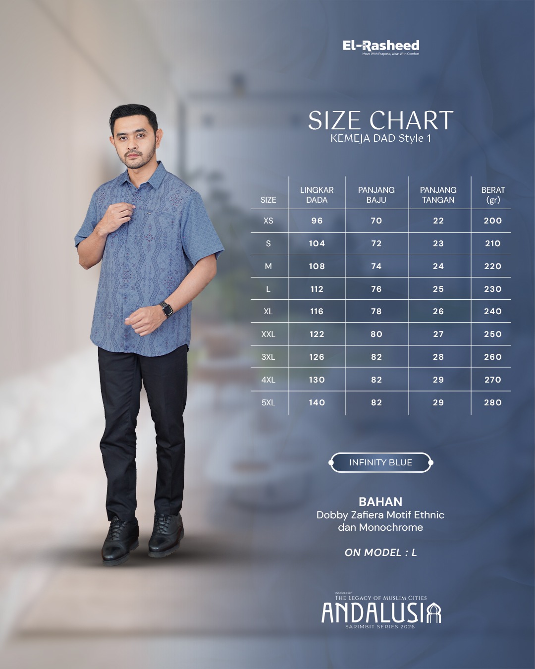 SARIMBIT 2026 ANDALUSIA SERIES WARNA INFINITY BLUE