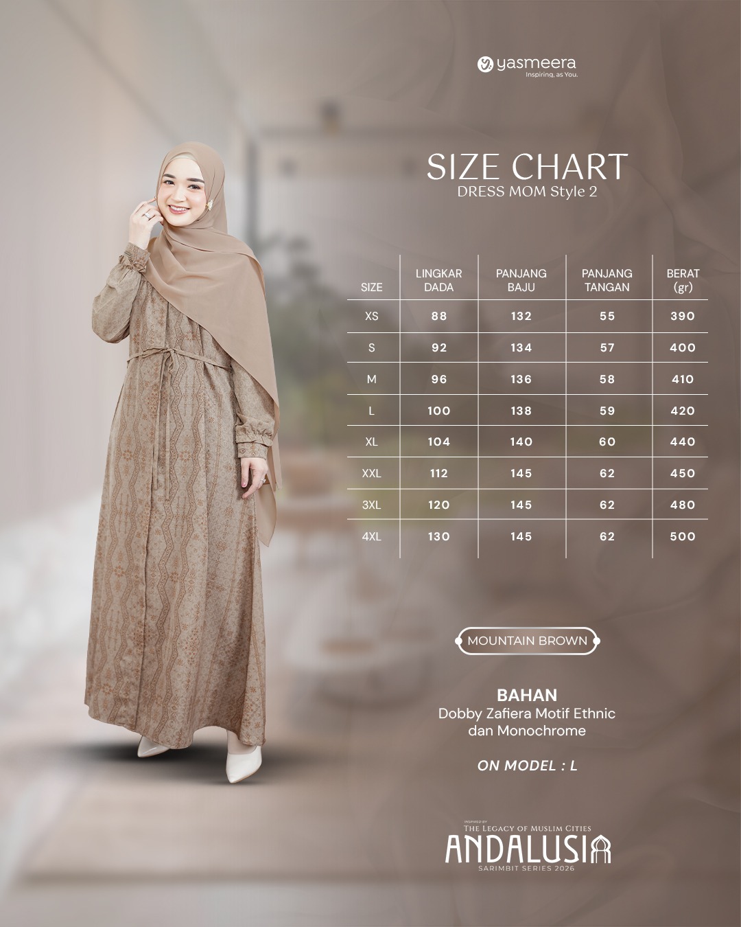 SARIMBIT 2026 ANDALUSIA SERIES WARNA MOUNTAIN BROWN