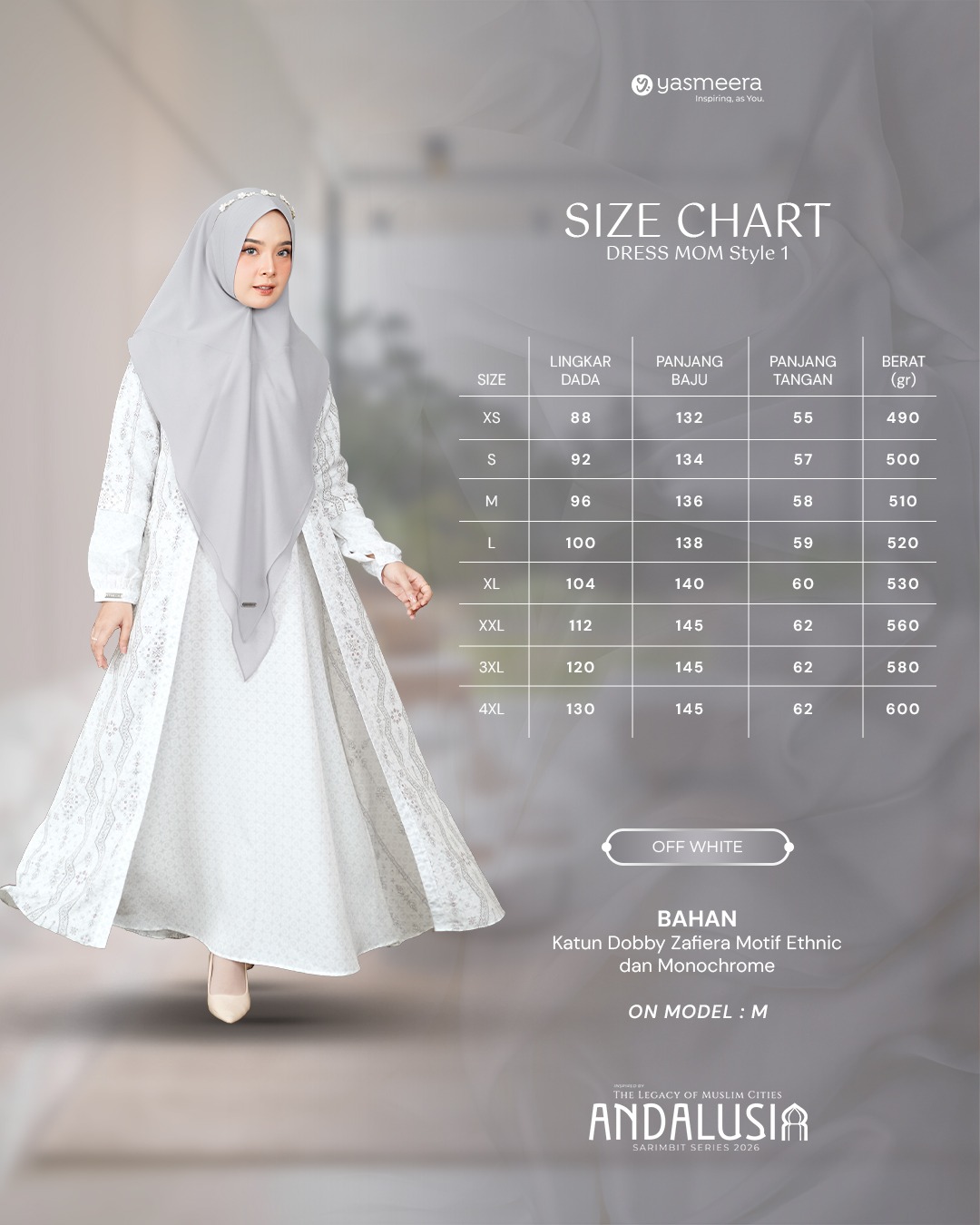 SARIMBIT 2026 ANDALUSIA SERIES WARNA OFF WHITE