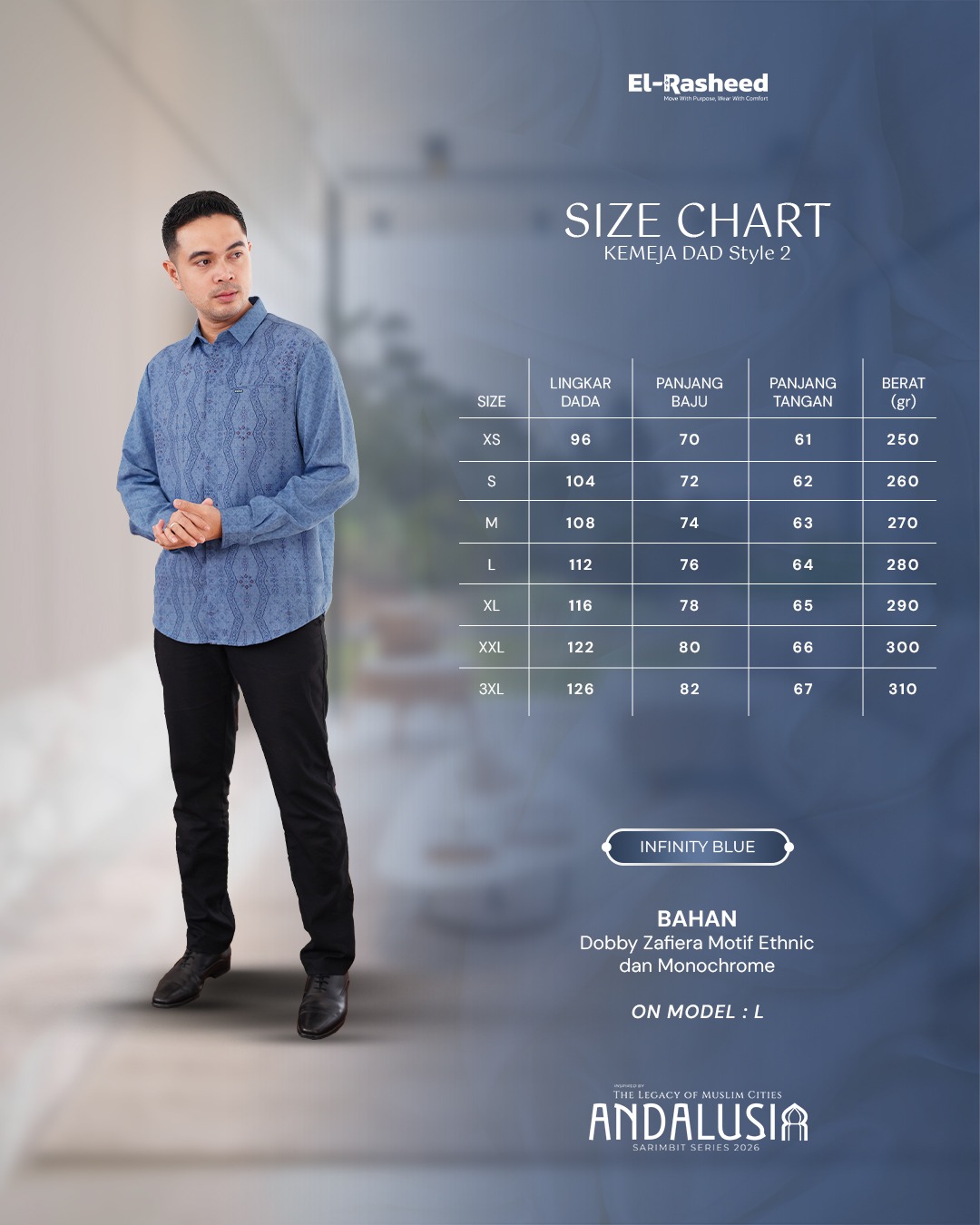 SARIMBIT 2026 ANDALUSIA SERIES WARNA INFINITY BLUE