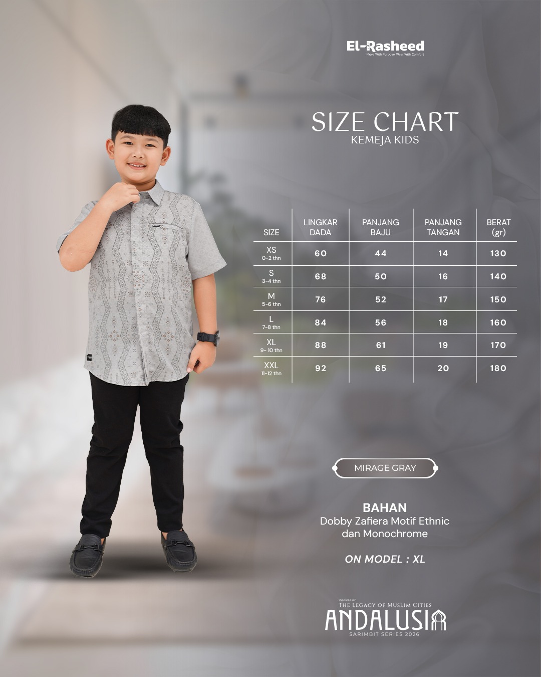 SARIMBIT 2026 ANDALUSIA SERIES WARNA MIRAGE GRAY