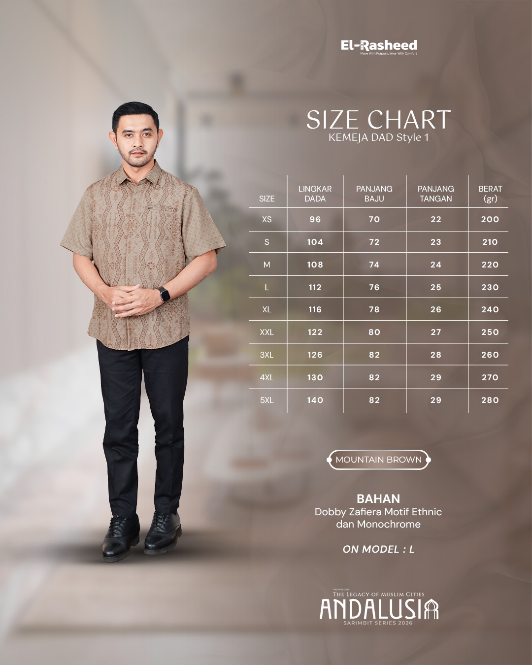 SARIMBIT 2026 ANDALUSIA SERIES WARNA MOUNTAIN BROWN