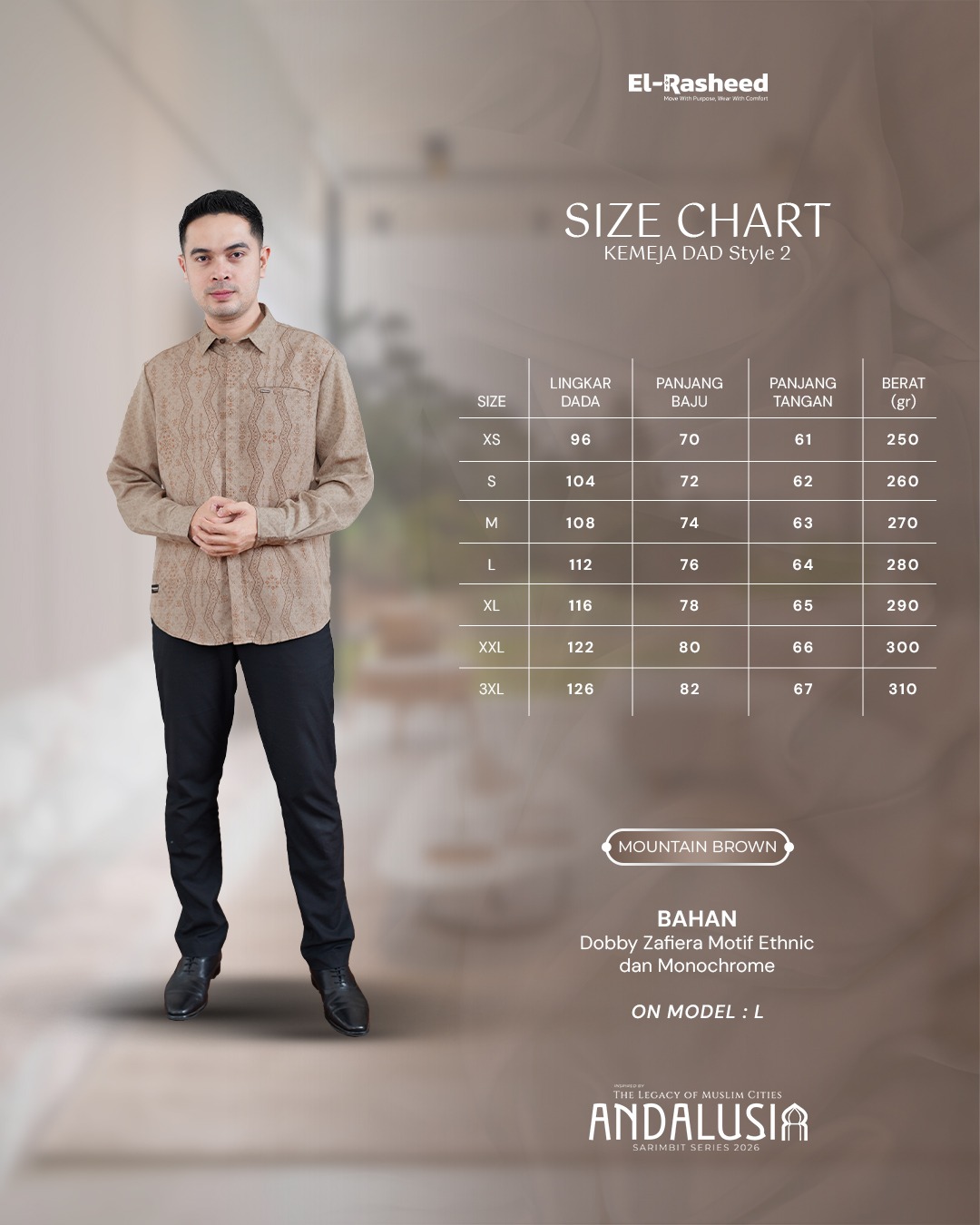 SARIMBIT 2026 ANDALUSIA SERIES WARNA MOUNTAIN BROWN