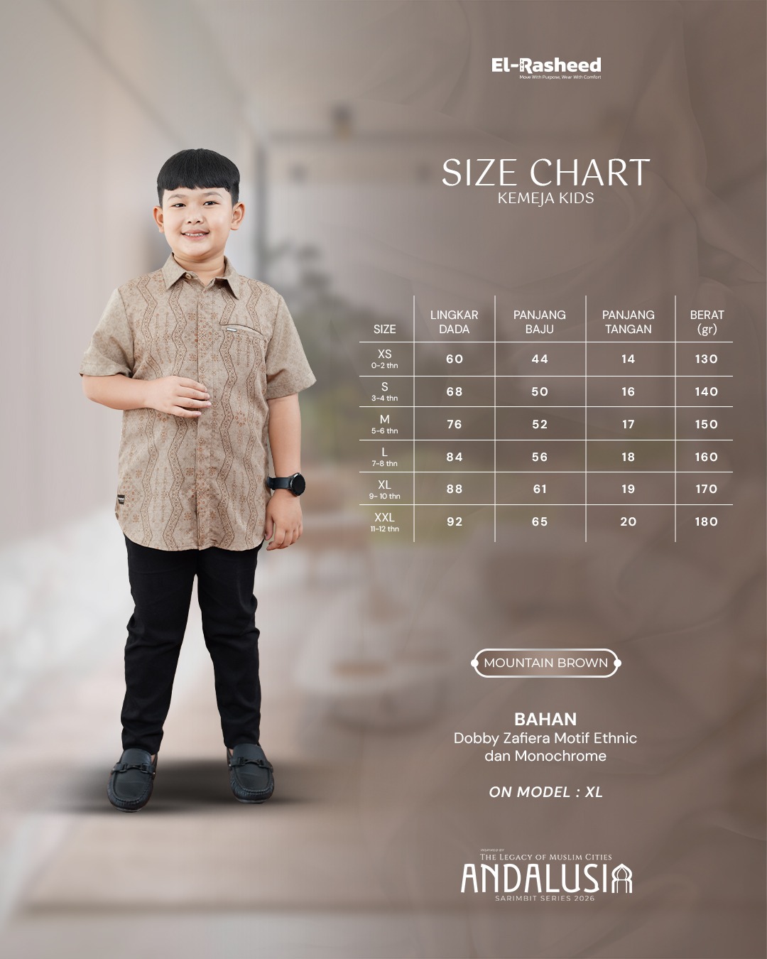 SARIMBIT 2026 ANDALUSIA SERIES WARNA MOUNTAIN BROWN