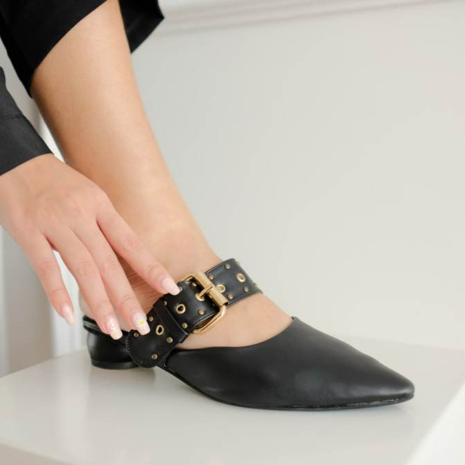 LAMELIKA FREYA Sandal Sepatu mules wanita heels 3cm Slip On Elegan