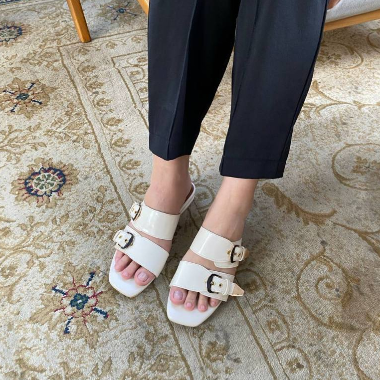 FLORA SANDAL | Sandal Wanita Casual Dewasa Elegan Flat Shoes Selop Tali 3 Cm Cocok untuk acara casual kondangan wisuda dan jadi sendal korean style outfit By Lamelika
