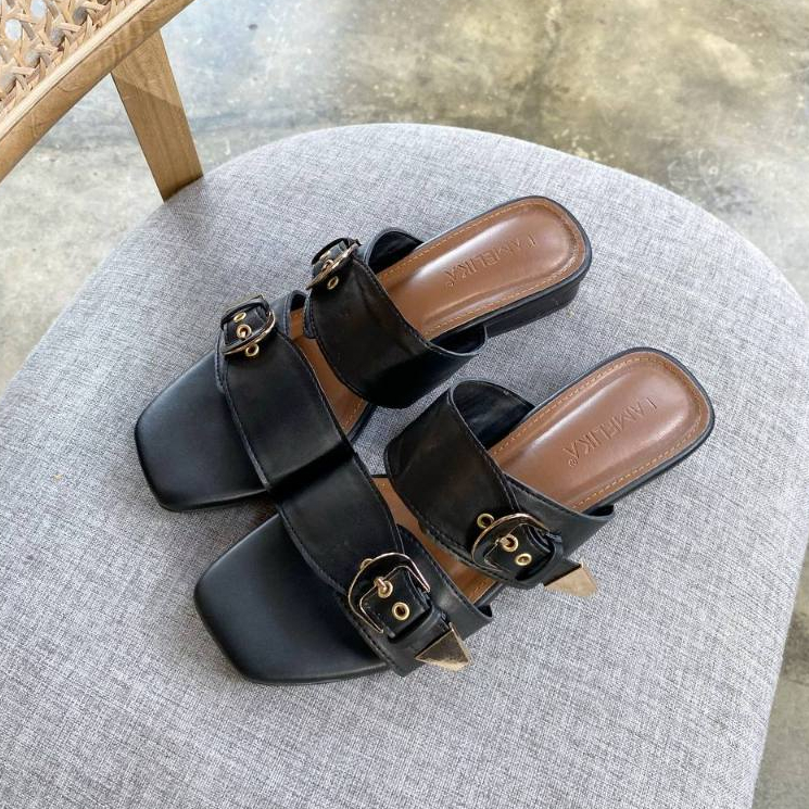 FLORA SANDAL | Sandal Wanita Casual Dewasa Elegan Flat Shoes Selop Tali 3 Cm Cocok untuk acara casual kondangan wisuda dan jadi sendal korean style outfit By Lamelika