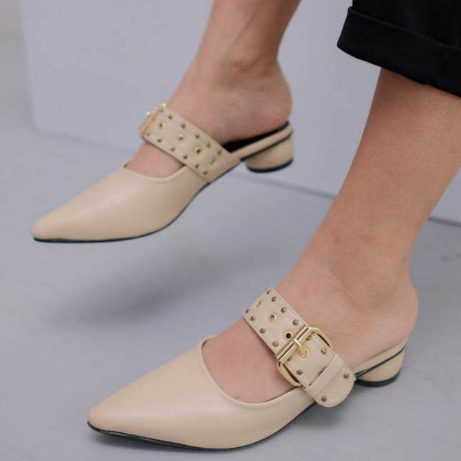 LAMELIKA FREYA Sandal Sepatu mules wanita heels 3cm Slip On Elegan