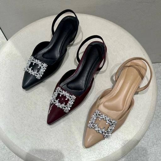 Image of LAMELIKA - Zora Mules Sandal Kondangan Wanita Elegan 3 Cm Slip On Anti Slip
