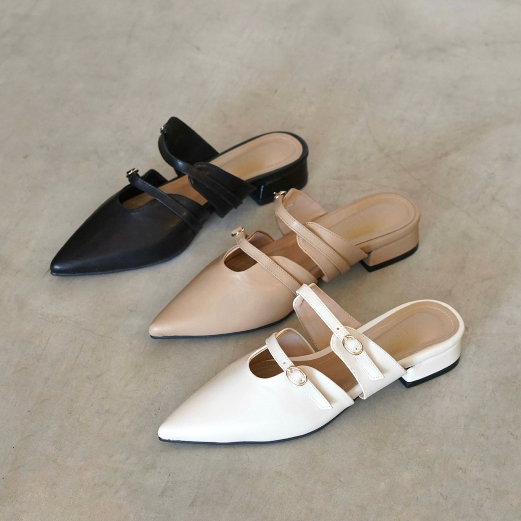 Cleo Mules Sandal Wanita Heels 3 Cm Anti Slip by Lamelika