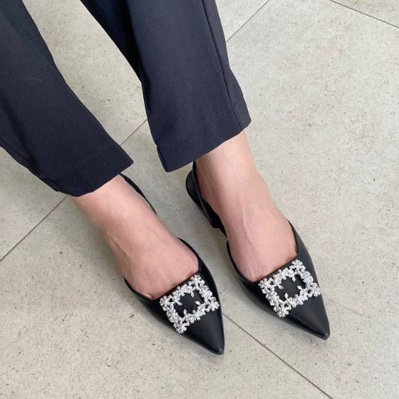 LAMELIKA - Zora Mules Sandal Kondangan Wanita Elegan 3 Cm Slip On Anti Slip