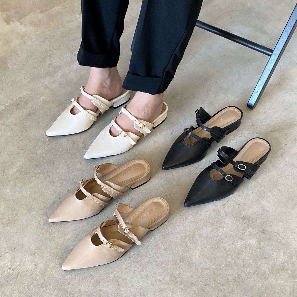 Cleo Mules Sandal Wanita Heels 3 Cm Anti Slip by Lamelika