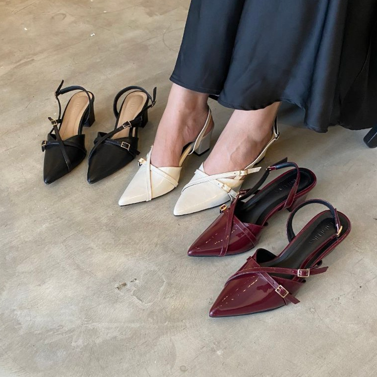 Kara Mules Sandal Wanita Heels 5 Cm Terbaru By Lamelika