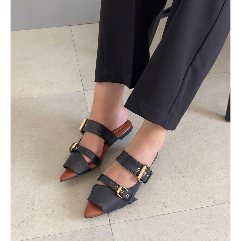 Lamelika Mindy Sandal Wanita Flatshoes Anti Licin Slip on Hak 1cm Elegant