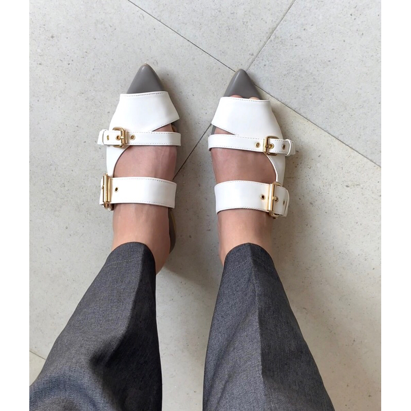 Lamelika Mindy Sandal Wanita Flatshoes Anti Licin Slip on Hak 1cm Elegant