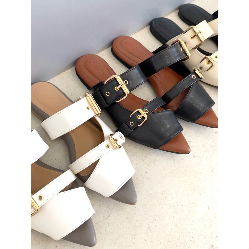 Lamelika Mindy Sandal Wanita Flatshoes Anti Licin Slip on Hak 1cm Elegant
