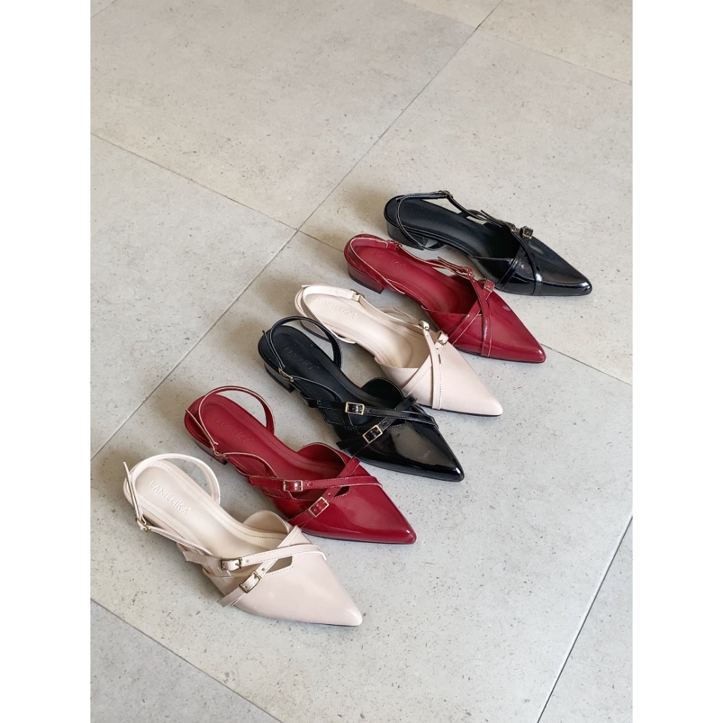 LAMELIKA - Kara Mules Sandal Wanita Elegan 3 Cm Slip On Anti Slip