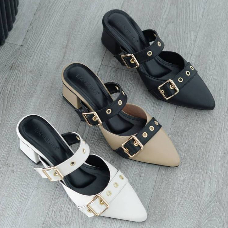 LAMELIKA Kian Sandal Mules Hak Tahu Wanita 5 cm