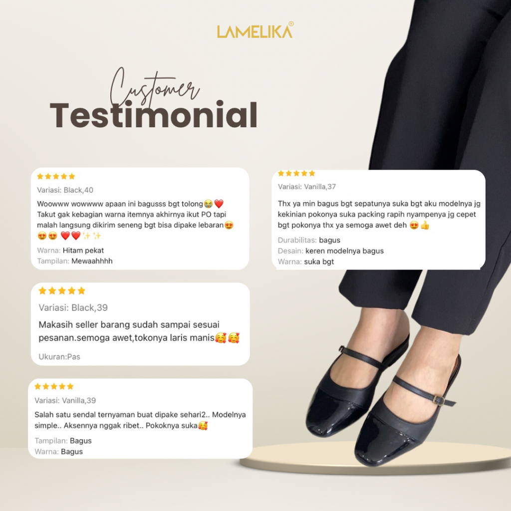 LAMELIKA - SACHI Sandal Wanita Flat Shoes Heels 3cm