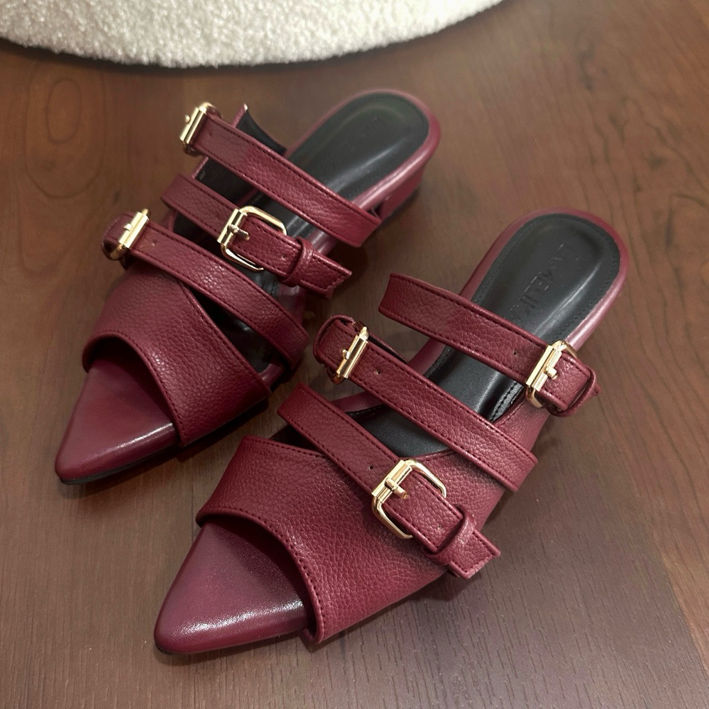 LAMELIKA Sandal Wanita ECLAIRE - Sendal wanita slop kekinian - Mules wanita - sendal wanita terbaru - sendal tali wanita kekinian - Sendal Kekinian