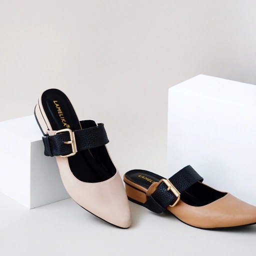 Image of Selena Sepatu Sandal Mules Wanita Flat Slip On by LAMELIKA Shoes