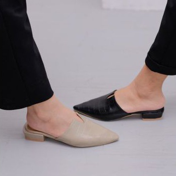 LAMELIKA - Raline Sepatu Sandal Mules Wanita Flat Slip On Shoes