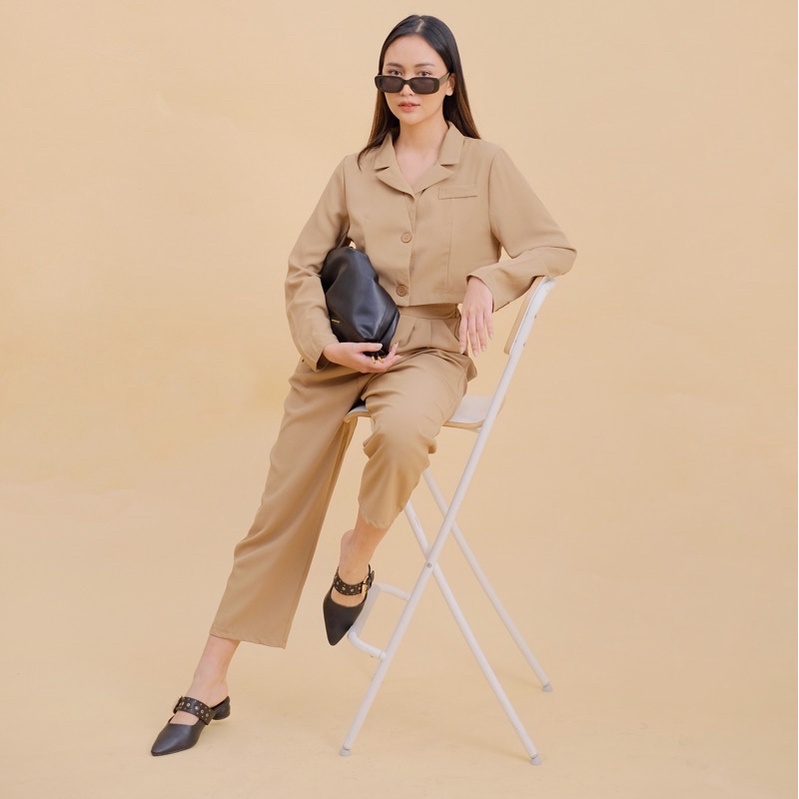 LAMELIKA FREYA Sandal Sepatu mules wanita heels 3cm Slip On Elegan