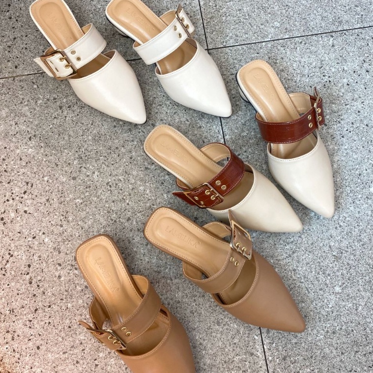 LAMELIKA - Rachel Mules Sandal Wanita 3 Cm - Sendal Wanita Slop