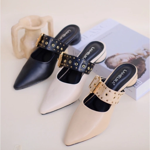 Image of LAMELIKA FREYA Sandal Sepatu mules wanita heels 3cm Slip On Elegan
