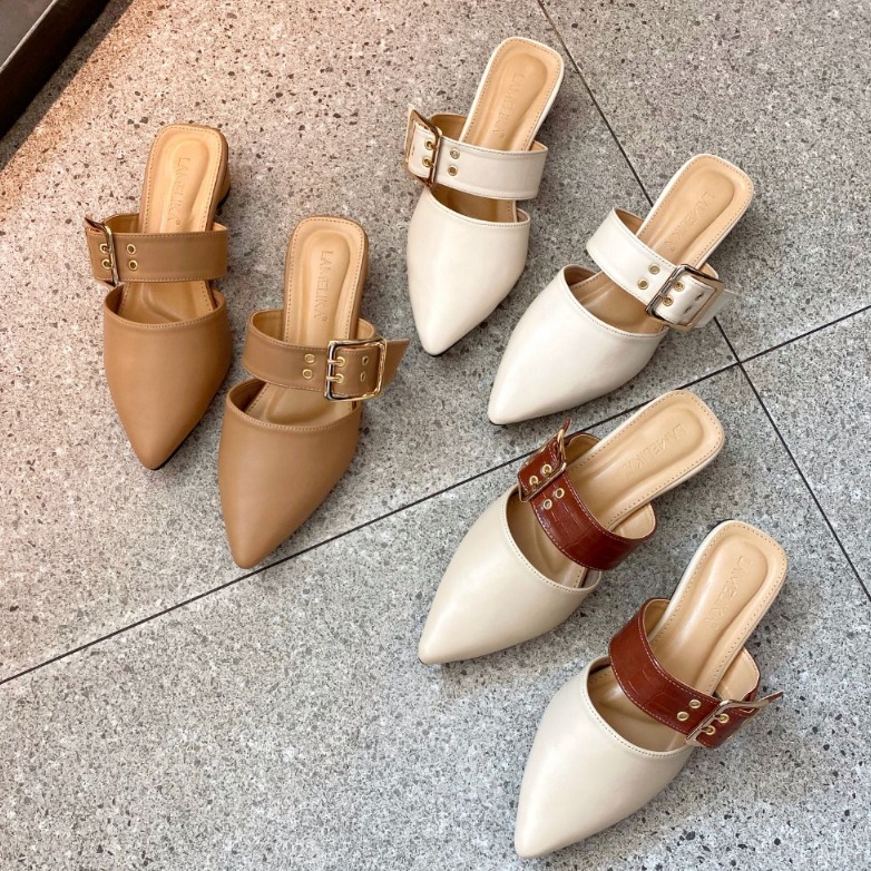 LAMELIKA - Rachel Mules Sandal Wanita 3 Cm - Sendal Wanita Slop