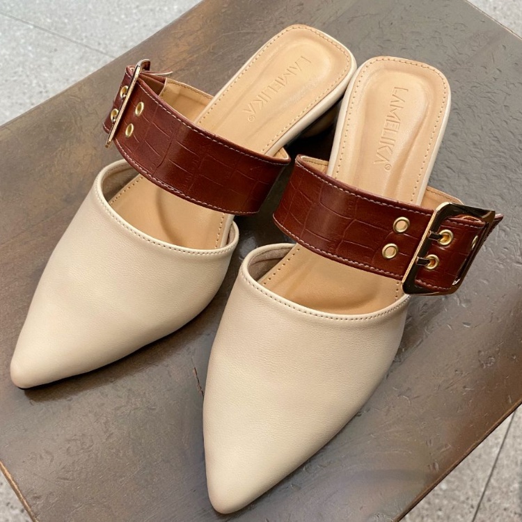 LAMELIKA - Rachel Mules Sandal Wanita 3 Cm - Sendal Wanita Slop