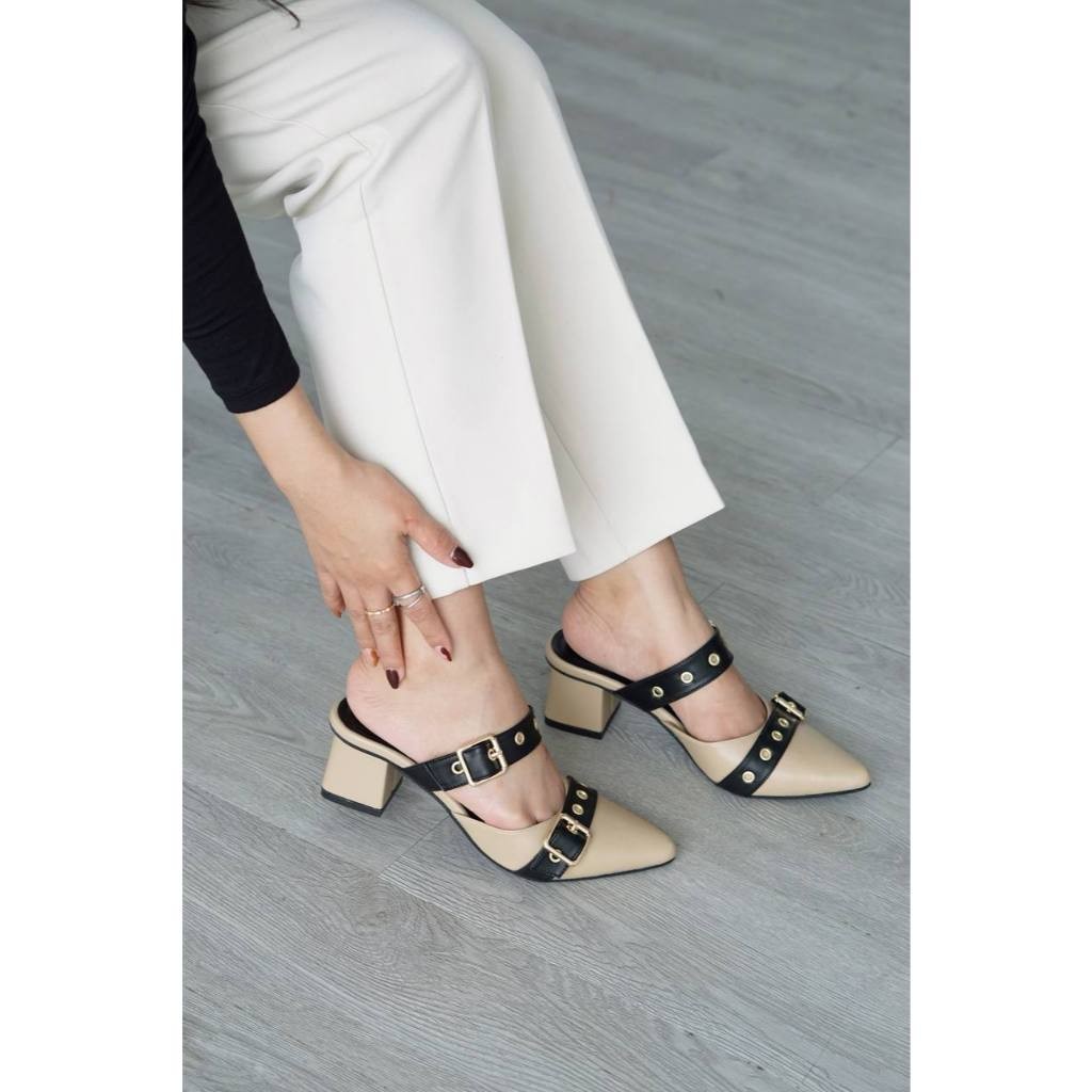 LAMELIKA Kian Sandal Mules Hak Tahu Wanita 5 cm