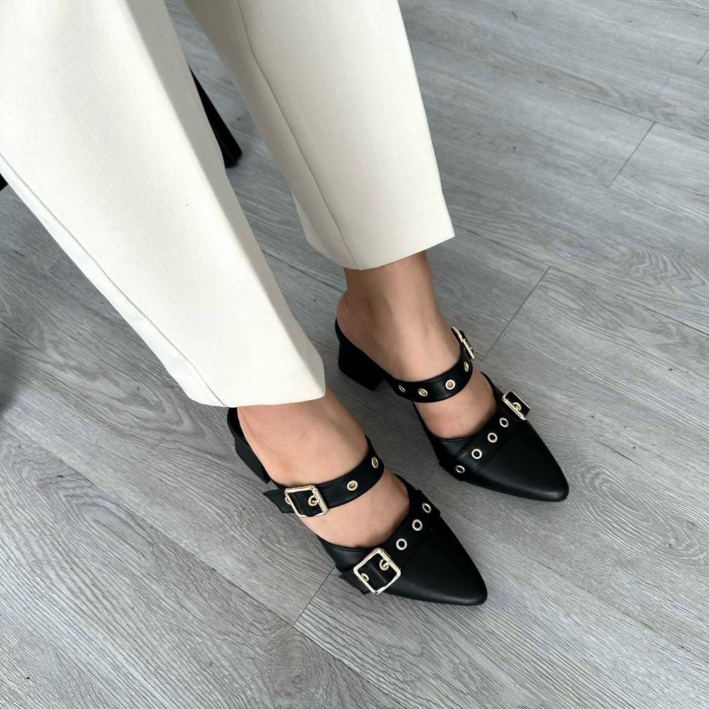 LAMELIKA Kian Sandal Mules Hak Tahu Wanita 5 cm