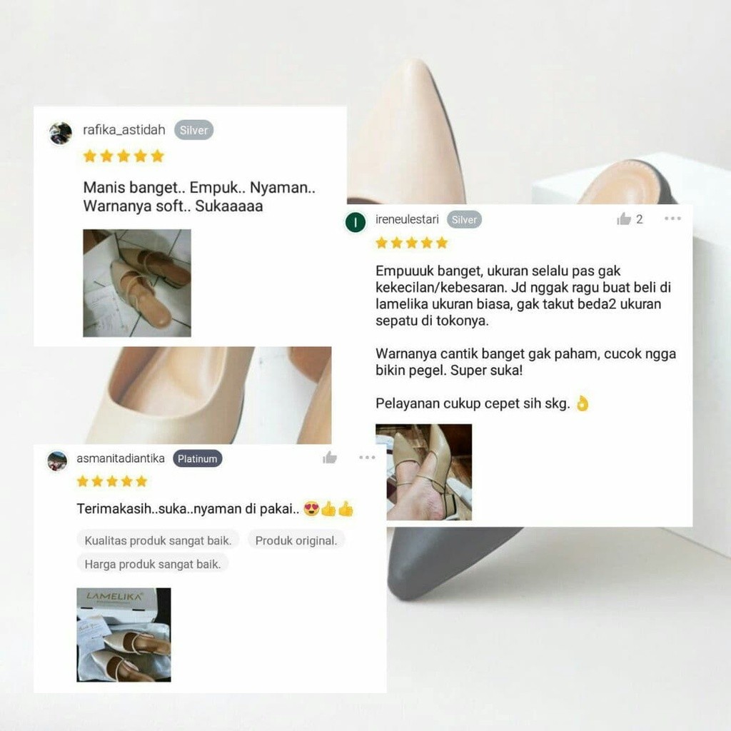 LAMELIKA - Carla Mules Sendal Wanita 3 Cm