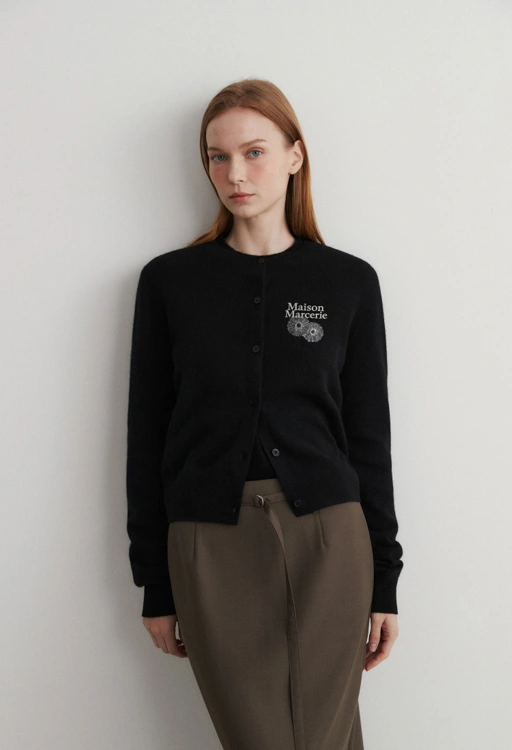 Image of Écho de Fleurs Petite - Black White Cardigan