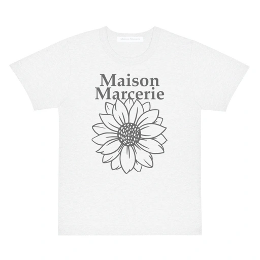 Image of Fleur du Soleil Main - White Light Grey T-Shirt