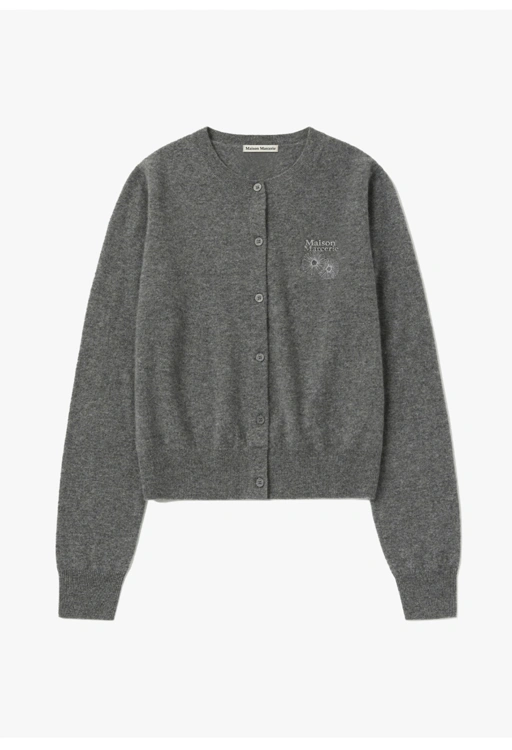 Image of Écho de Fleurs Petite -  Grey White Cardigan