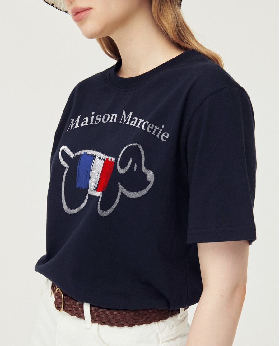 LouLou édition Main - Navy White T-shirt
