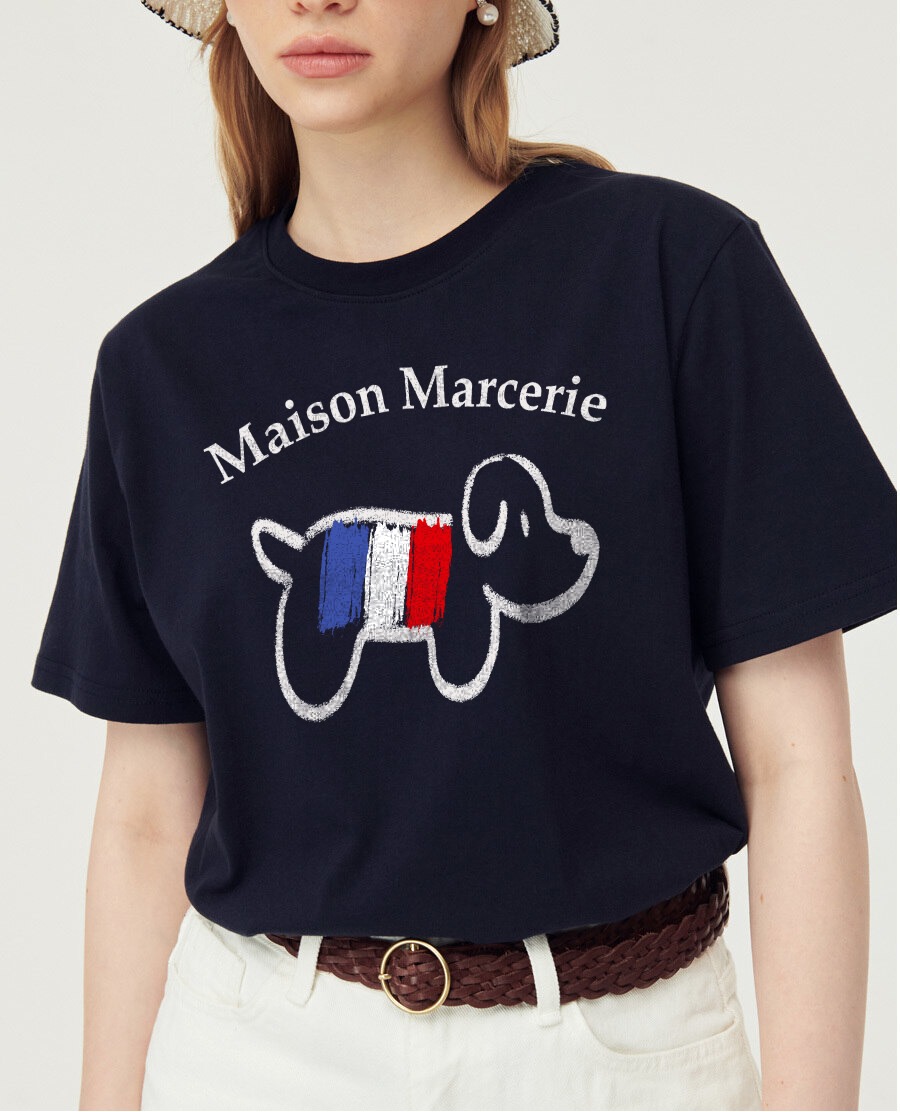 LouLou édition Main - Navy White T-shirt