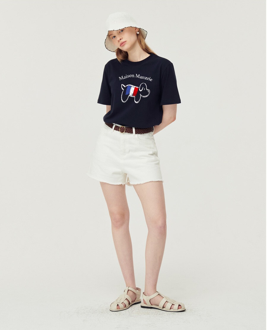 LouLou édition Main - Navy White T-shirt