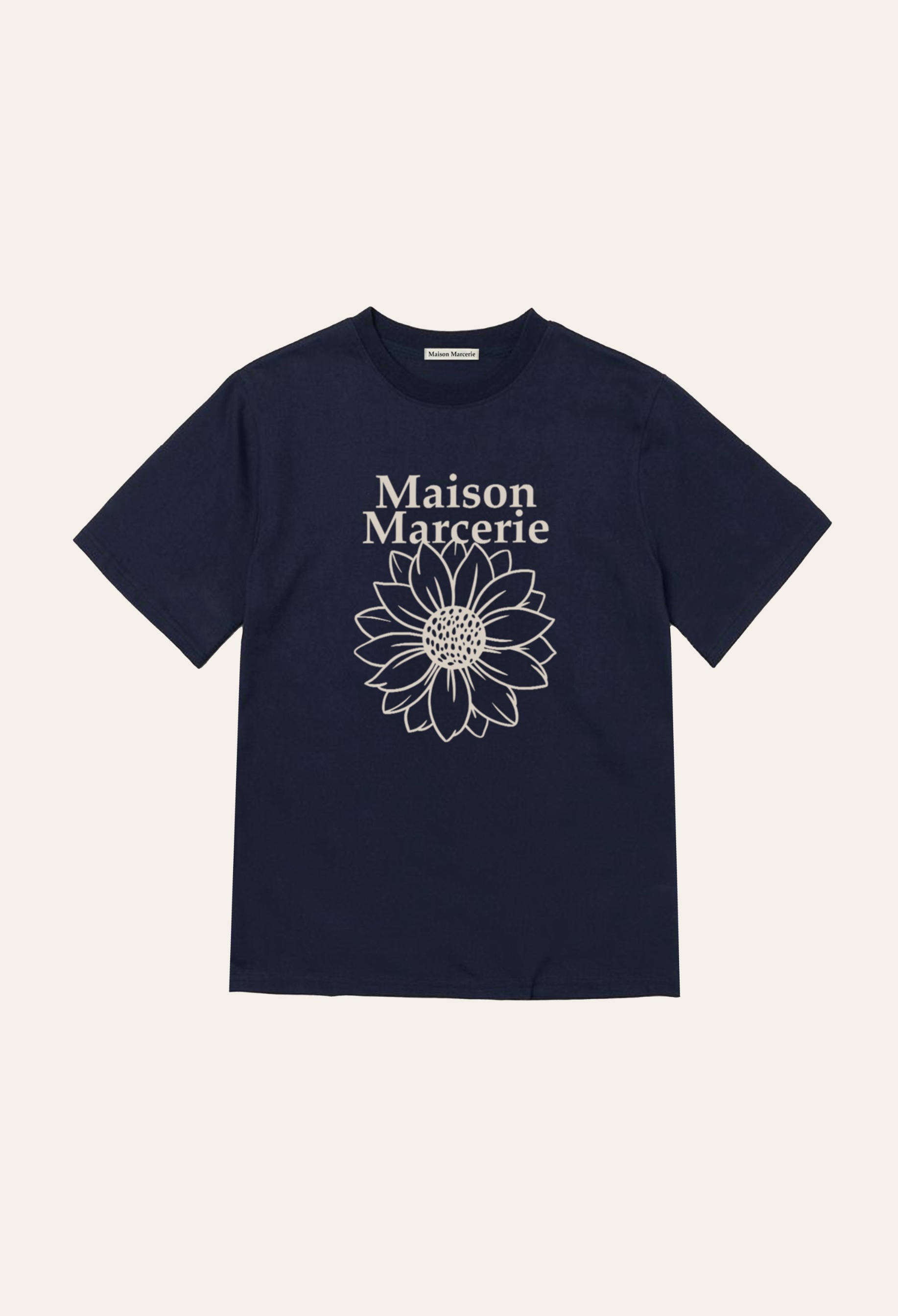 Fleur du Soleil Main - Navy Cream T-Shirt