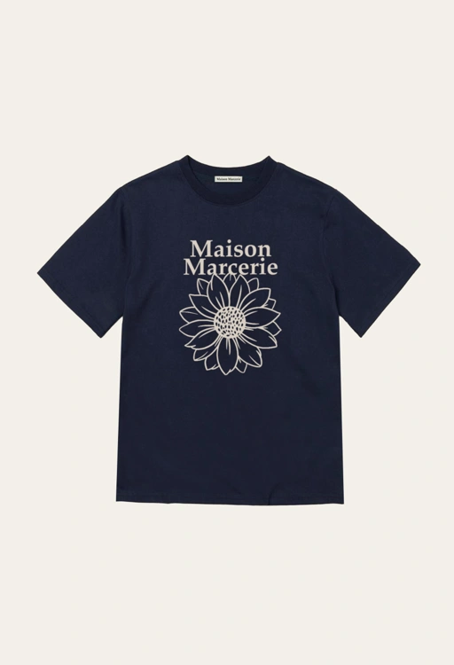 Image of Fleur du Soleil Main - Navy Cream T-Shirt