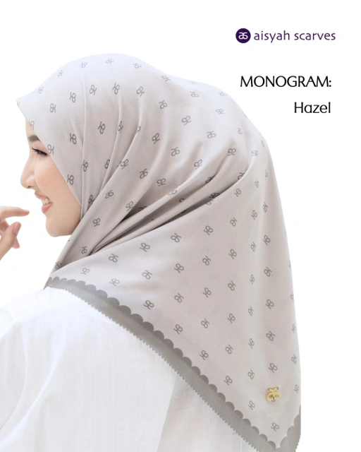 Image of AISYAH SCARVES Jilbab Printing Segiempat Voal Ultrafine 115 Monogram Series