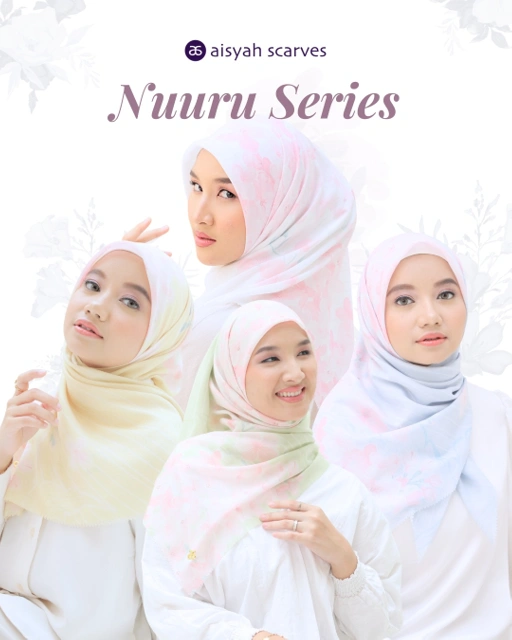 Image of AISYAH SCARVES Jilbab Printing Segiempat Voal Ultrafine 115 Nuuru Series