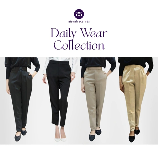 Image of DAILY WEAR TROUSERS SINCOP X AISYAH SCARVES