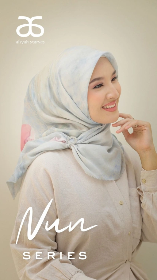 Image of AISYAH SCARVES Jilbab Printing Segiempat Voal Ultrafine 115 Nun Series